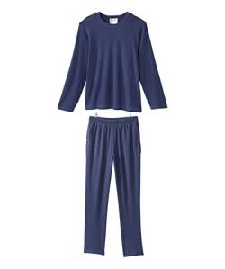 Herren-Pyjama-Set mit offenem Rücken und Schlupfhose, Waffelstrick, Marineblau, X-Large von Silvert's Adaptive Clothing & Footwear