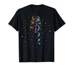 Bunte Luftschlangen und Konfetti. Silvester Party Shirt. Fun T-Shirt von Silvester, Karneval Designs von Christine Krahl