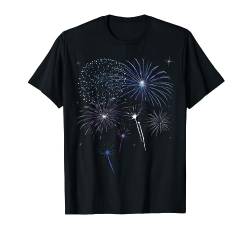 Feuerwerk Shirt mit Sternen. Geschenkidee für Silvester. T-Shirt von Silvester, Karneval Designs von Christine Krahl