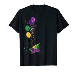 Karneval Fasching T-Shirt Narrenkappe Luftballons Konfetti T-Shirt von Silvester, Karneval Designs von Christine Krahl