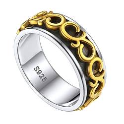 Keltischer Knoten Ring Silber 925 mit Kupfer Muster Drehbar Ring Size 6 Silber Memoire Hochzeitsring Verlobungsringe, Freundschaftsringe & Partnerringe von Silvora