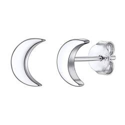 Kleine Ohrringe Mond 925 Sterling Silber Damen Ohrring Basic 925 Sterling Silber Knorpel Ohrstecker für Herren Damen von Silvora