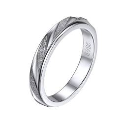 Silvora 925 Silber Damen Spinner Ring Schlichter Schmaler 3mm Frauen Mädchen Ring Anti-Angst Roller Ring Drehbarer Ehering Verlobungsring Freundschaftsring Ringgröße 52（16.5） von Silvora