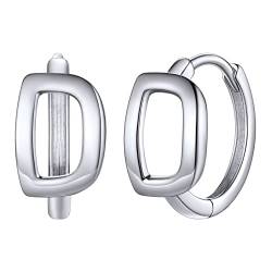 Silvora Damen Frauen Ohrringe mit Buchstaben A-Z Ohrhängle 925 Silber Klein Initial D Creolen Huggie Ohrringe für Freund Mutter Paar von Silvora