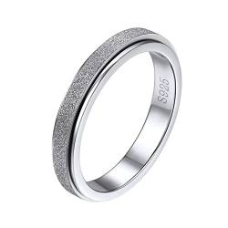 Silvora Einfacher Damen Frauen Ring 925 Sterling Silber Spinner Ring 3mm breit drehbarer Fidget Bandring Schlichter Schmaler Vorsteckring Verlobungsring Ehering Ringgröße 67.2（21.25） von Silvora