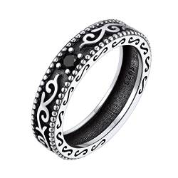 Silvora Einfacher Damen Herren Zirkon Ring 5mm Keltischer Knoten Fingerring 925 Silber Schlichter Keltischer Knoten Triquetra Ring Ringgröße 64.6（20.75） für Verlobungsring Ehering Ewigkeitsring von Silvora