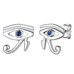 Silvora Ohrringe Damen Herren S925 Silber Auge des Horus Ohrstecker Gotik Zirkonia Horus Auge Ohrringe Mode Ohrstecker Schmuck Geschenke für Männer Mädchen von Silvora