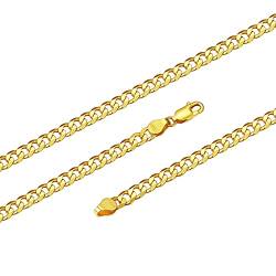 Silvora Unisex Cuban Link Chain Necklace Hippop Kubanische Halskette S925 in 18k vergoldet 5mm Breit 61cm Länge für Männer Frauen von Silvora