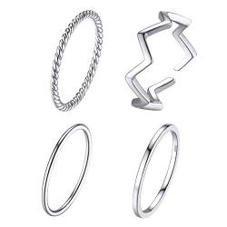 Vorsteckring Ringe aus S925 Silber Minimalist Einfach für Damen,Mädchen Silberfarbe Ring Set Verlobungsringe, Freundschaftsringe & Partnerringe von Silvora