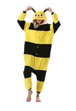 SimZoo Tier-Einteiler-Pyjama für Erwachsene, Pyjama für Männer und Frauen, Bienen-Cosplay-Kostüm, Unisex, einteilig, Heimkleidung Medium von SimZoo
