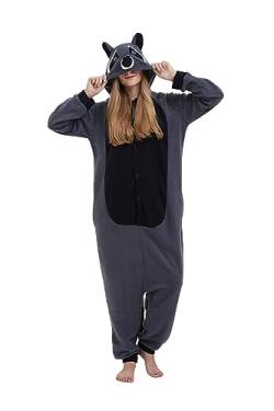 SimZoo Tier-Einteiler-Pyjama für Erwachsene, WaschbäR-Cosplay-KostüM-NachtwäSche für Herren und Damen, Einteilige Unisex-Hauskleidung von SimZoo