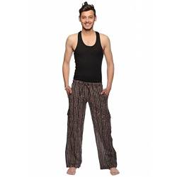 Simandra Haremshose Freizeithose Fischerhose Fitness Cargo Hippie Goa Schlupfhose PSY Ethno Sport Happening (Braun, XL) von Simandra