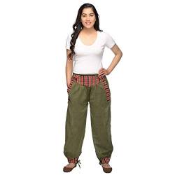 Simandra Haremshose Freizeithose Fischerhose Fitness Hippie Goa Schlupfhose PSY Ethno Sport Thamel Damen (Grün, L/XL) von Simandra