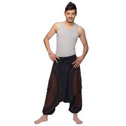 Simandra Haremshose Pumphose Aladinhose Pluderhose Yoga Goa Sarouel Baggy Aladin Freizeithose Soni Herren (Braun, L/XL) von Simandra