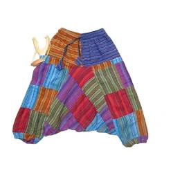 Simandra Kinder Haremshose Aladinhose Pumphose Hose indisch orientalisch Patchwork Baumwolle bunt mit Taschen (XS) von Simandra