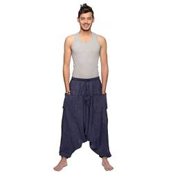 Simandra Singharaja Haremshose Pumphose Aladinhose Pluderhose Yoga Goa Freizeithose Herren Farbe Blau, Größe One Size von Simandra