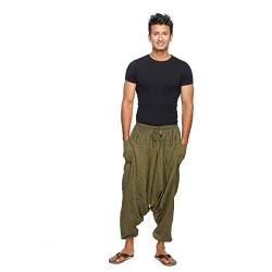 Simandra Singharaja Haremshose Pumphose Aladinhose Pluderhose Yoga Goa Freizeithose Herren Farbe Grün, Größe One Size von Simandra