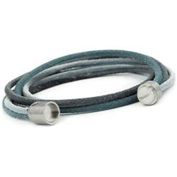 Simaru Echtleder-/Wickelarmband für Damen & Herren mit Magnetverschluss ((L - 41cm), Grau balboa) von Simaru