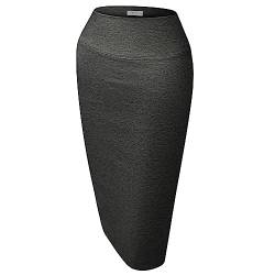 Reg and Plus Size Bleistiftrock für Frauen unter dem Knie, Arbeit, Wochenenden, Date, Nächte, Sexy Büro Business Bodycon Röcke, anthrazit, 3X-Groß von Simlu