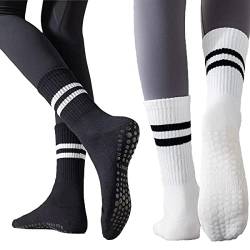 Simoda 2 Paar Yoga Socken für Damen,Socken aus Baumwolle mit rutschfesten Grips,für Yoga Pilates Ballett Fitness Tanzen von Simoda