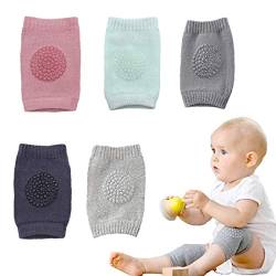 Simoda 5 Paar Baby-Knieschoner mehrfarbiges Anti-Rutsch-Knieschoner für Kleinkinder,verstellbare Beinlinge aus elastischer Baumwolle für 0-24 Monate Baby,Baby vor hartem Boden und Kälte schützen von Simoda