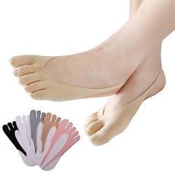 Simoda 5 Paar Damen Orthopädische Kompressionssocken Füßlinge Zehensocken Invisible Halbe Socken mit Non-Slip Schlinge von Simoda