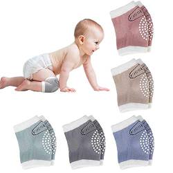 Simoda 5 Paare Knieschoner Baby Krabbeln Anti-Rutsch Baumwolle Beinlinge,Baby Knieschoner Set mit Gummipunkten schützen vor hartem Boden und Kälte (#1) von Simoda