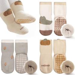 Simpeak 3 Paar Socken Baby, ABS Socken Baby Anti Rutsch, Rutschfeste Babysocken Junge Mädchen, Stoppersocken Baby, 12-36 Monate, M, Color Set 3 von Simpeak