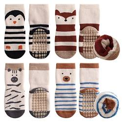 Simpeak Socken Baby, ABS Socken Baby Anti Rutsch, Rutschfeste Babysocken Junge Mädchen, Stoppersocken Baby 12-36 Monate, Dicker Herbstwinter, M von Simpeak