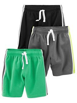 Simple Joys by Carter's Baby-Jungen 3-Pack Mesh Infant-and-Toddler-Shorts, Schwarz/Grün/Grau, 4 Jahre (3er Pack) von Simple Joys by Carter's