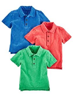 Simple Joys by Carter's Baby Jungen 3-Pack Short Sleeve Infant-and-Toddler-Polo-Shirts, Grün/Blau/Rot, 5 Jahre (3er Pack) von Simple Joys by Carter's