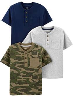 Simple Joys by Carter's Baby-Jungen 3-Pack Short-Sleeve Tee T-Shirt, Grau Meliert/Grün Tarnmuster/Marineblau, 2 Jahre (3er Pack) von Simple Joys by Carter's