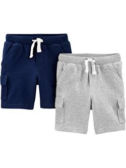Simple Joys by Carter's Baby-Jungen Knit Cargo, Pack of 2 Shorts, Marineblau/Grau, 5 Jahre (2er Pack) von Simple Joys by Carter's