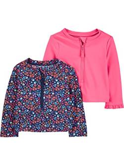 Simple Joys by Carter's Baby-Mädchen 2-Pack Hooded Rashguards Rash Guard Shirt, Marineblau Floral/Rosa, 18 Monate (2er Pack) von Simple Joys by Carter's
