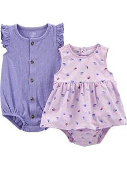 Simple Joys by Carter's Baby-Mädchen 2-Pack Sleeveless Rompers Strampler, Purpur Berries/Violett, 6-9 Monate (2er Pack) von Simple Joys by Carter's