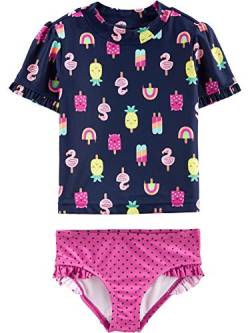 Simple Joys by Carter's Baby-Mädchen 2-Piece Assorted Rashguard Rash-Guard-Set, Marineblau EIS Am Stiel/Rosa Punkte, 2 Jahre von Simple Joys by Carter's