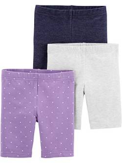 Simple Joys by Carter's Baby Mädchen 3-Pack Bike Infant-and-Toddler-Shorts, Purpur/Jeans/Grau, 3-6 Monate (3er Pack) von Simple Joys by Carter's