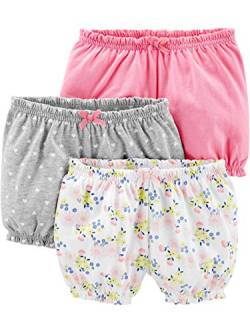 Simple Joys by Carter's Baby-Mädchen 3-Pack Bloomer Infant-and-Toddler-Shorts, Grau Herzen/Rosa/Weiß Floral, 0 Monate (3er Pack) von Simple Joys by Carter's