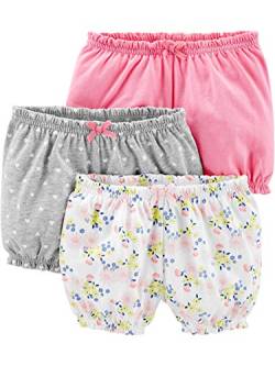 Simple Joys by Carter's Baby-Mädchen 3-Pack Bloomer Infant-and-Toddler-Shorts, Grau Herzen/Rosa/Weiß Floral, 24 Monate (3er Pack) von Simple Joys by Carter's