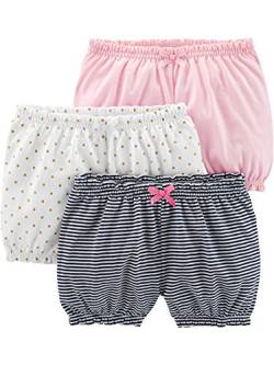 Simple Joys by Carter's Baby-Mädchen 3-Pack Bloomer Infant-and-Toddler-Shorts, Hellrosa/Marineblau Streifen/Weiß Punkte, 18 Monate (3er Pack) von Simple Joys by Carter's