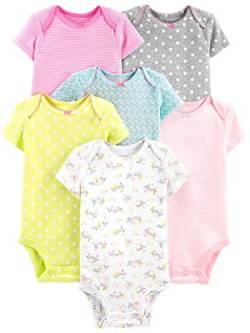 Simple Joys by Carter's Baby Mädchen 6-Pack Short-Sleeve Bodysuit Body, Mehrfarbig/Enten/Floral/Streifen/Tupfen, Frühchen (6er Pack) von Simple Joys by Carter's