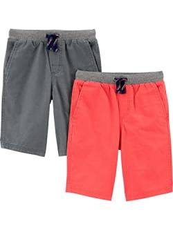 Simple Joys by Carter's Jungen, Pack of 2 Shorts, Grau/Rot, 4-5 Jahre (2er Pack) von Simple Joys by Carter's