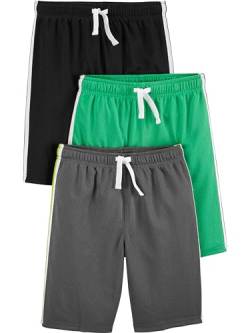 Simple Joys by Carter's Jungen 3-Pack Mesh Shorts, Schwarz/Grün/Grau, 5-6 Jahre (3er Pack) von Simple Joys by Carter's