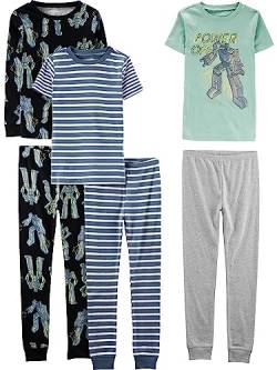 Simple Joys by Carter's Jungen 6-teiliges Schlafanzug-Set, eng anliegend, 6er-Pack, Mehrfarbig/Streifen/Transformers, 5-6 Jahre von Simple Joys by Carter's