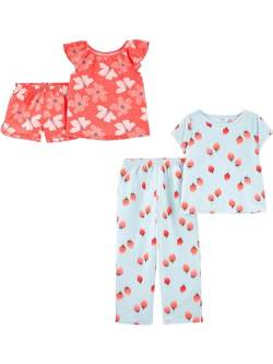 Simple Joys by Carter's Mädchen 4-Teiliger Poly-Schlafanzug, 2er-Pack, Beere/Floral, 5-6 Jahre von Simple Joys by Carter's