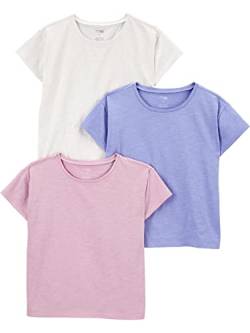 Simple Joys by Carter's Mädchen Short-Sleeve and Tops, Pack of 3 Baby und Kleinkind T-Shirt Set, Lila/Rosé/Weiß, 3 Jahre (3er Pack) von Simple Joys by Carter's