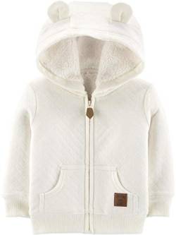 Simple Joys by Carter's Unisex Baby Hooded Sweater Jacket with Sherpa Lining Fleece-Jacke, Haferbeige, 3-6 Monate von Simple Joys by Carter's