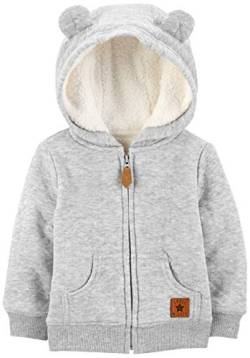 Simple Joys by Carter's Unisex Baby Hooded Sweater Jacket with Sherpa Lining Fleecejacke, Grau, 6-9 Monate von Simple Joys by Carter's
