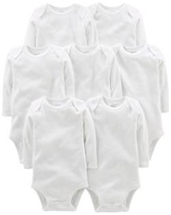 Simple Joys by Carter's Unisex-Baby Side-snap Long-Sleeve Shirt Body, Weiß, 6-9 Monate (7er Pack) von Simple Joys by Carter's