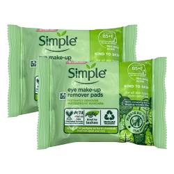 2 PACKS =60 Pads of Simple Kind to Eyes Eye Make-Up Remover Pads by Simple von Simple